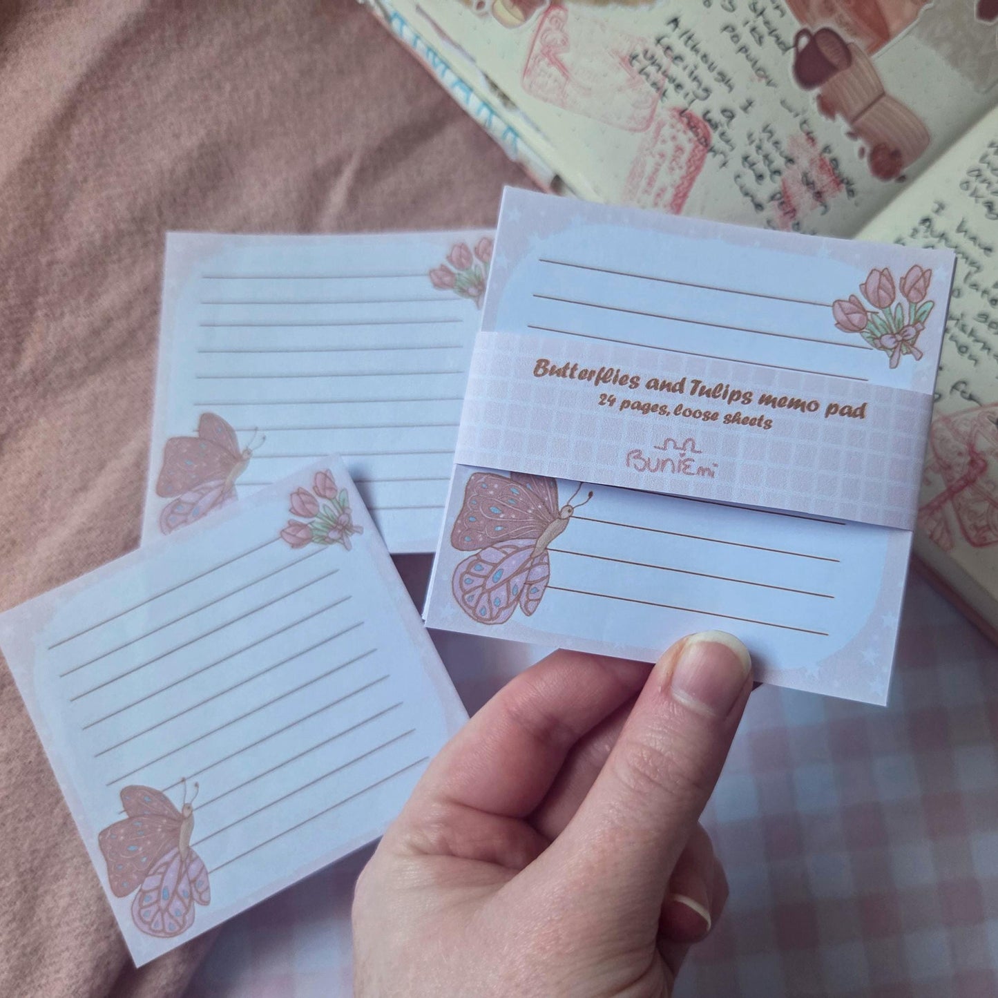 Butterfly and Tulips - Loose memo sheets