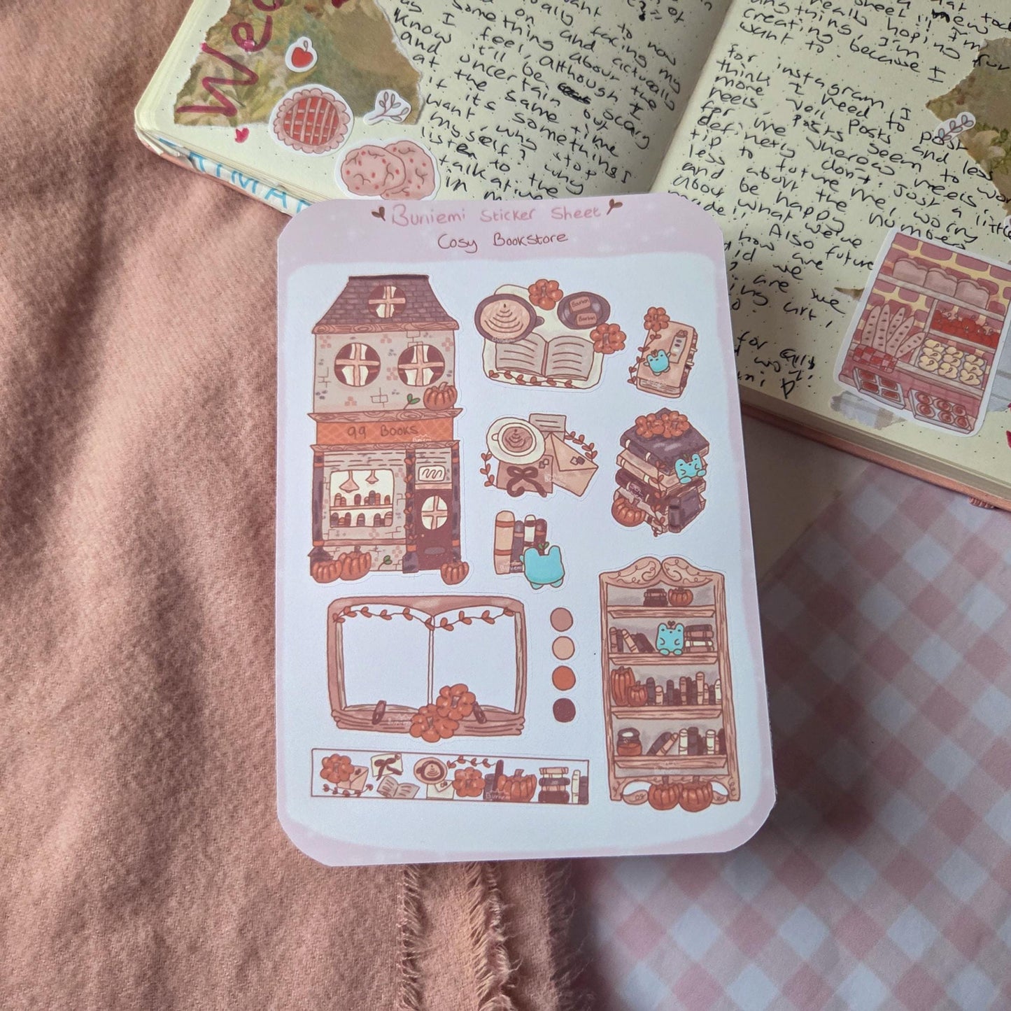 Cosy Bookstore sticker sheet