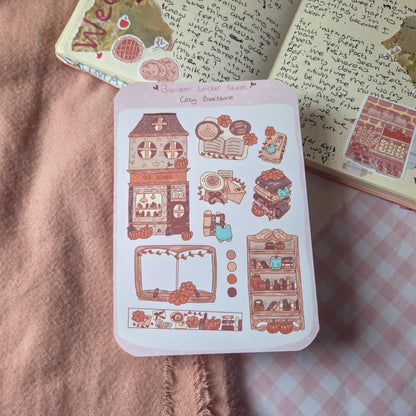 Cosy Bookstore sticker sheet