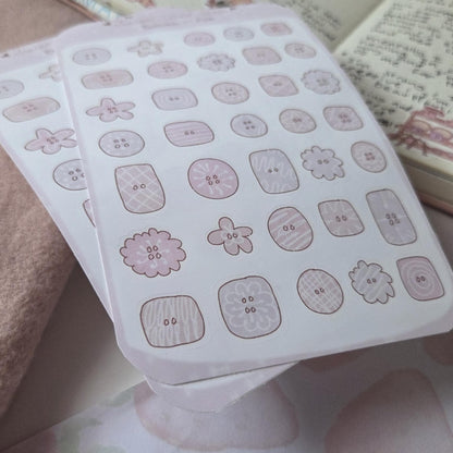 Pink Buttons Deco Stickers