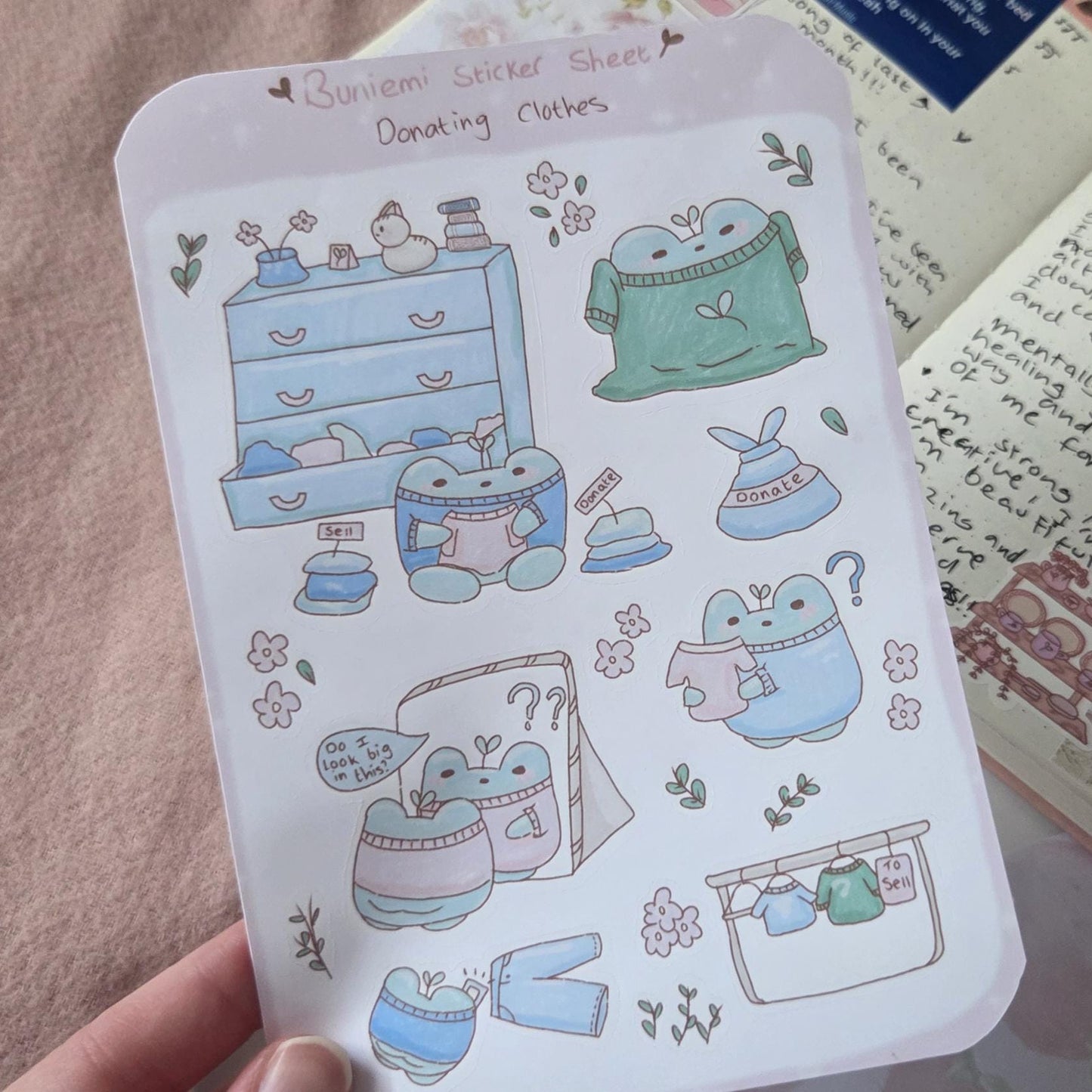Donating Clothes sticker sheet