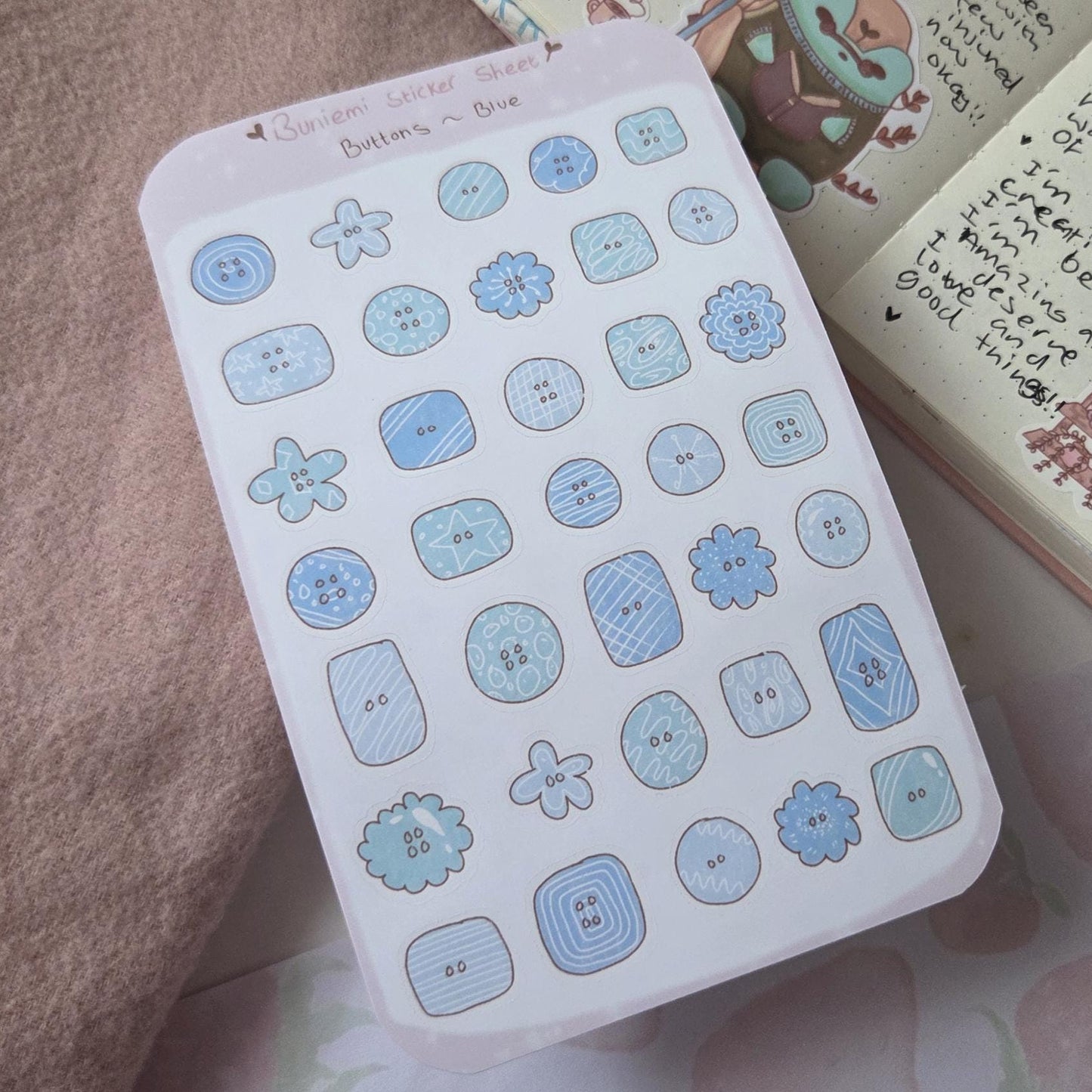 Blue Buttons Deco Stickers
