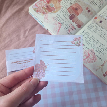 Butterfly and Tulips - Loose memo sheets