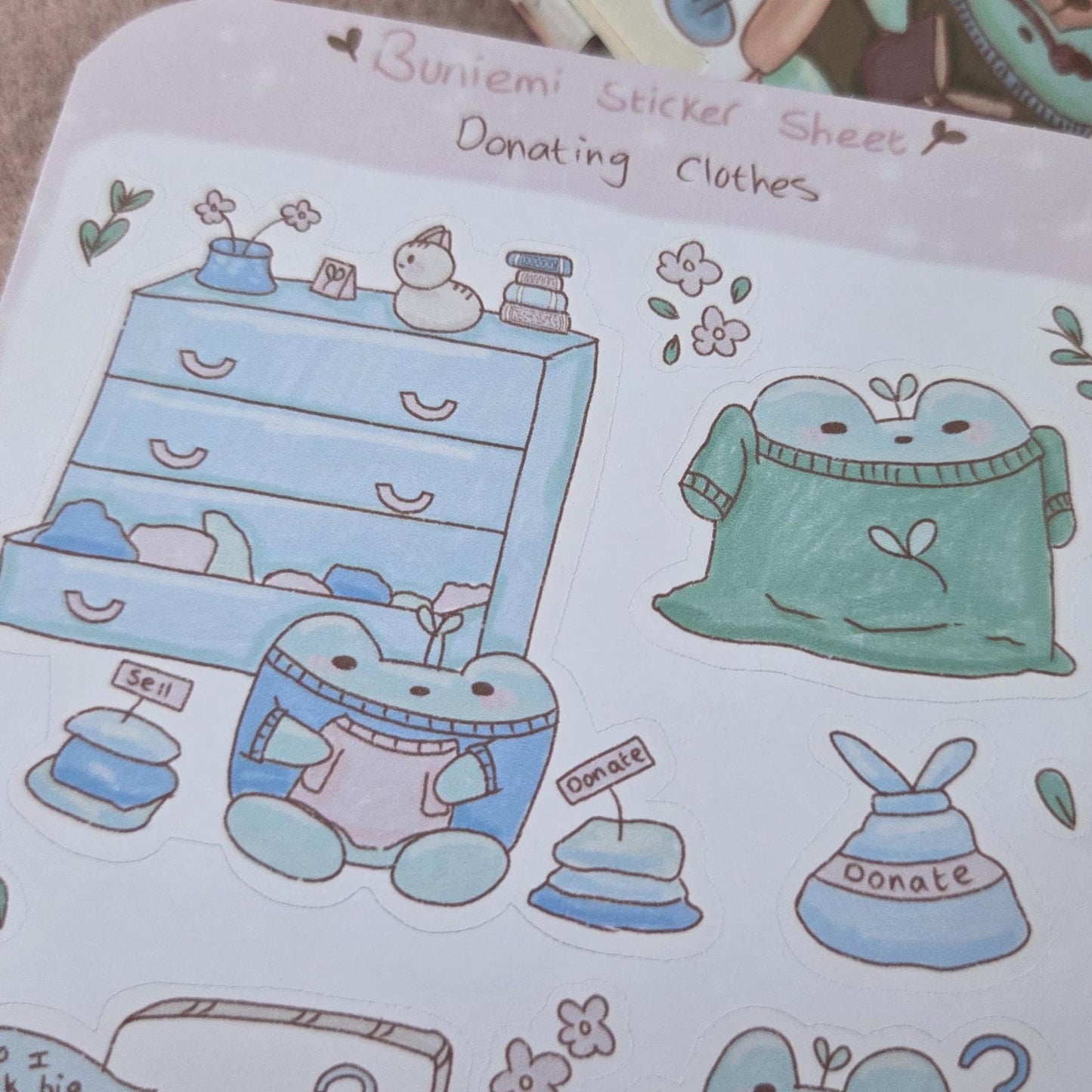Donating Clothes sticker sheet