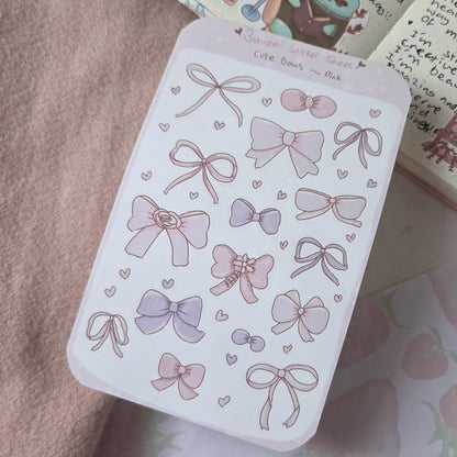 Pink Bows Deco Stickers