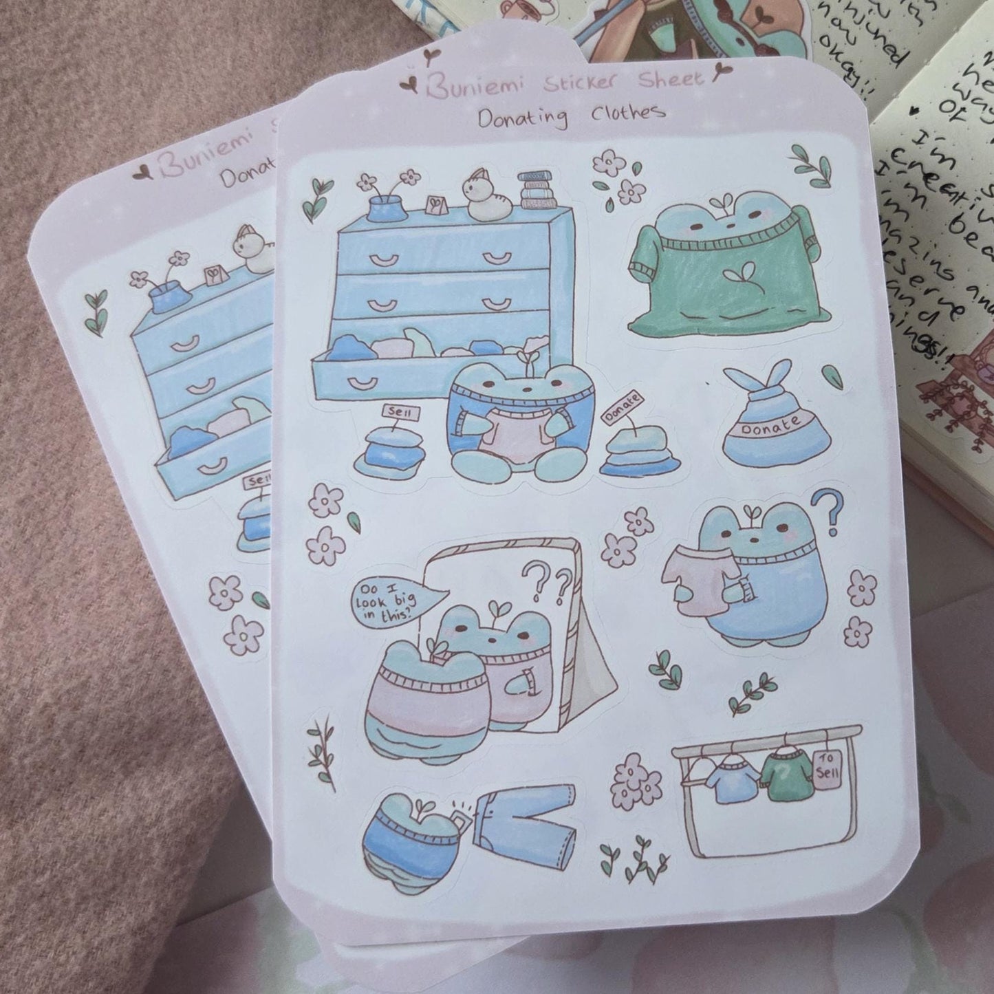 Donating Clothes sticker sheet