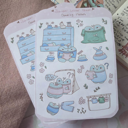 Donating Clothes sticker sheet