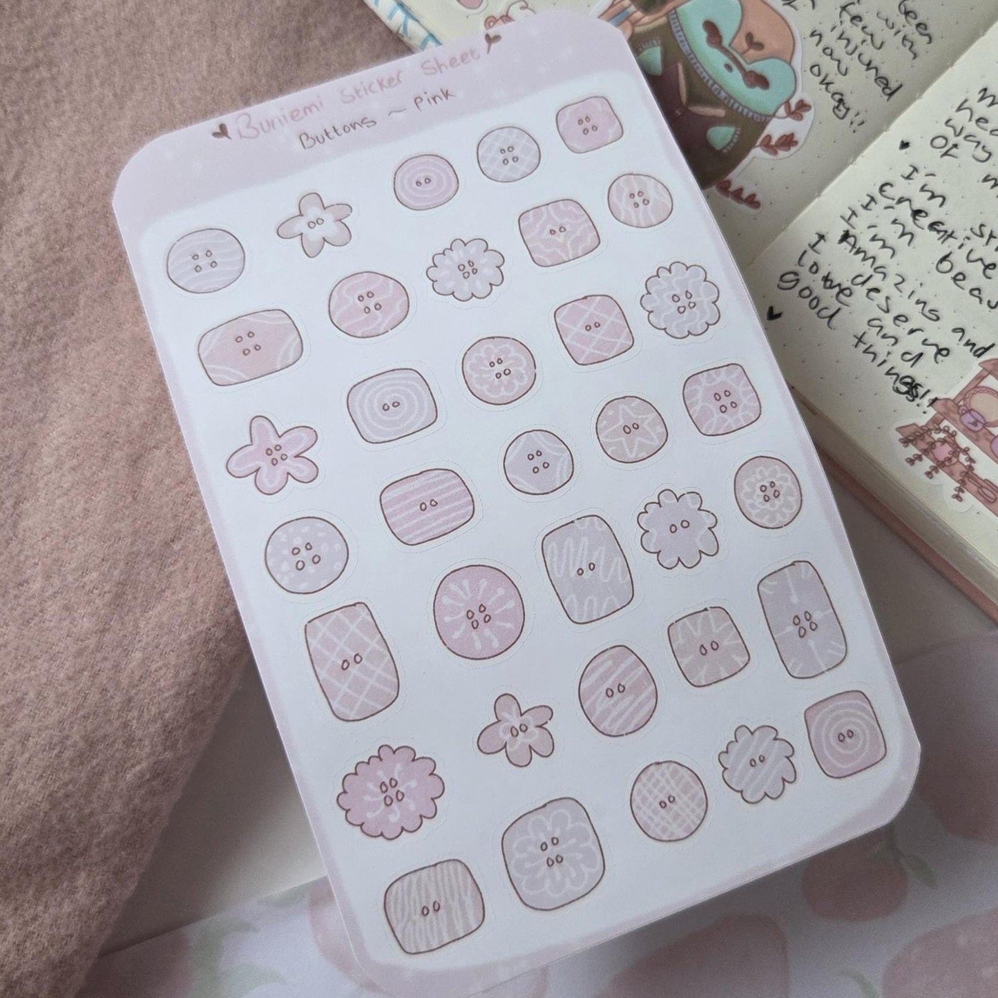 Pink Buttons Deco Stickers