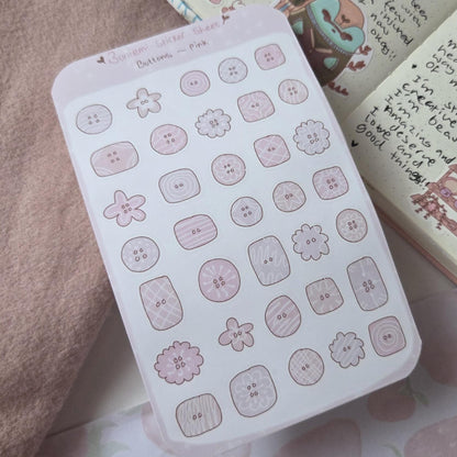 Pink Buttons Deco Stickers