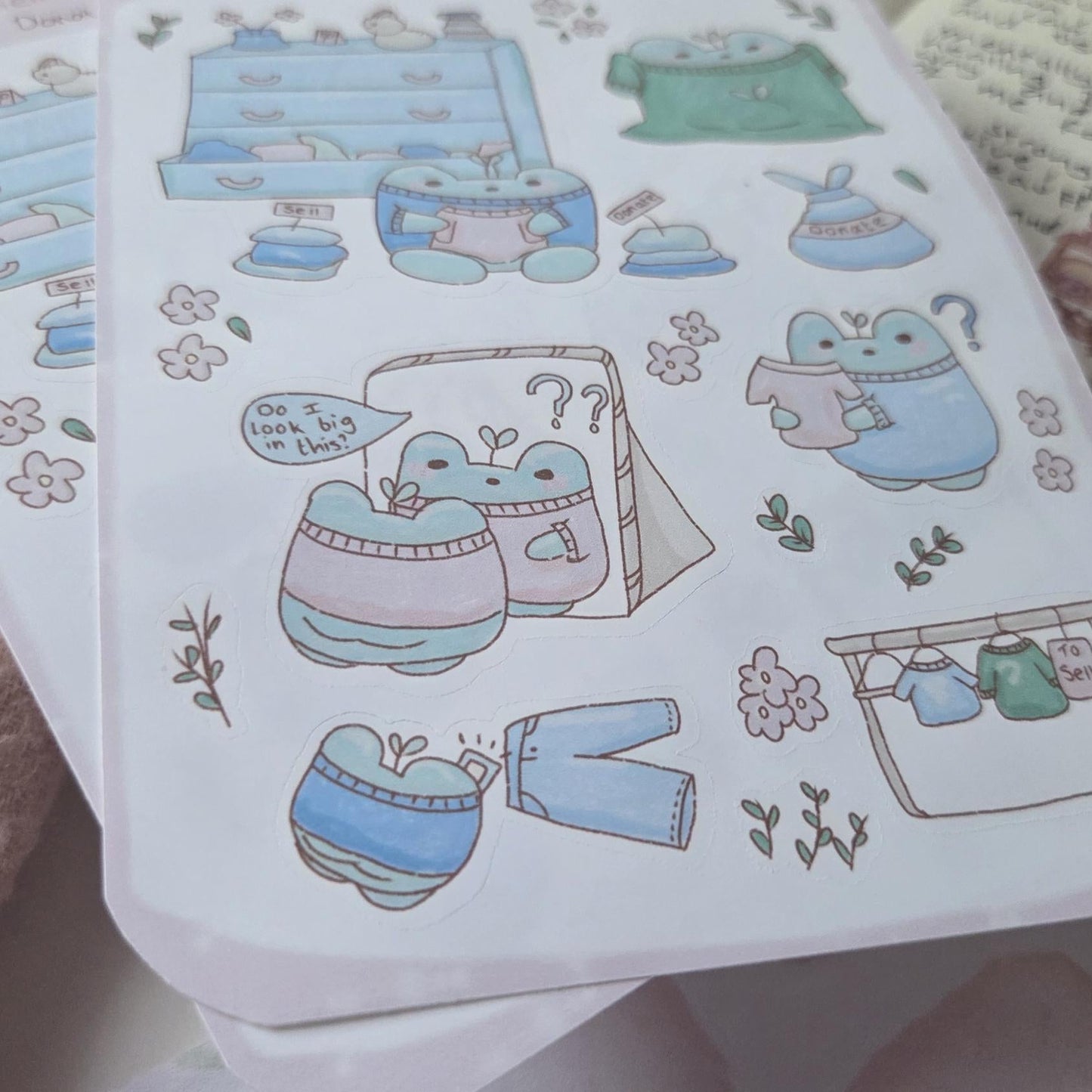 Donating Clothes sticker sheet