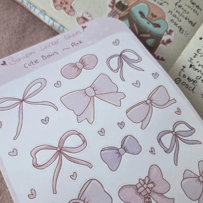 Pink Bows Deco Stickers