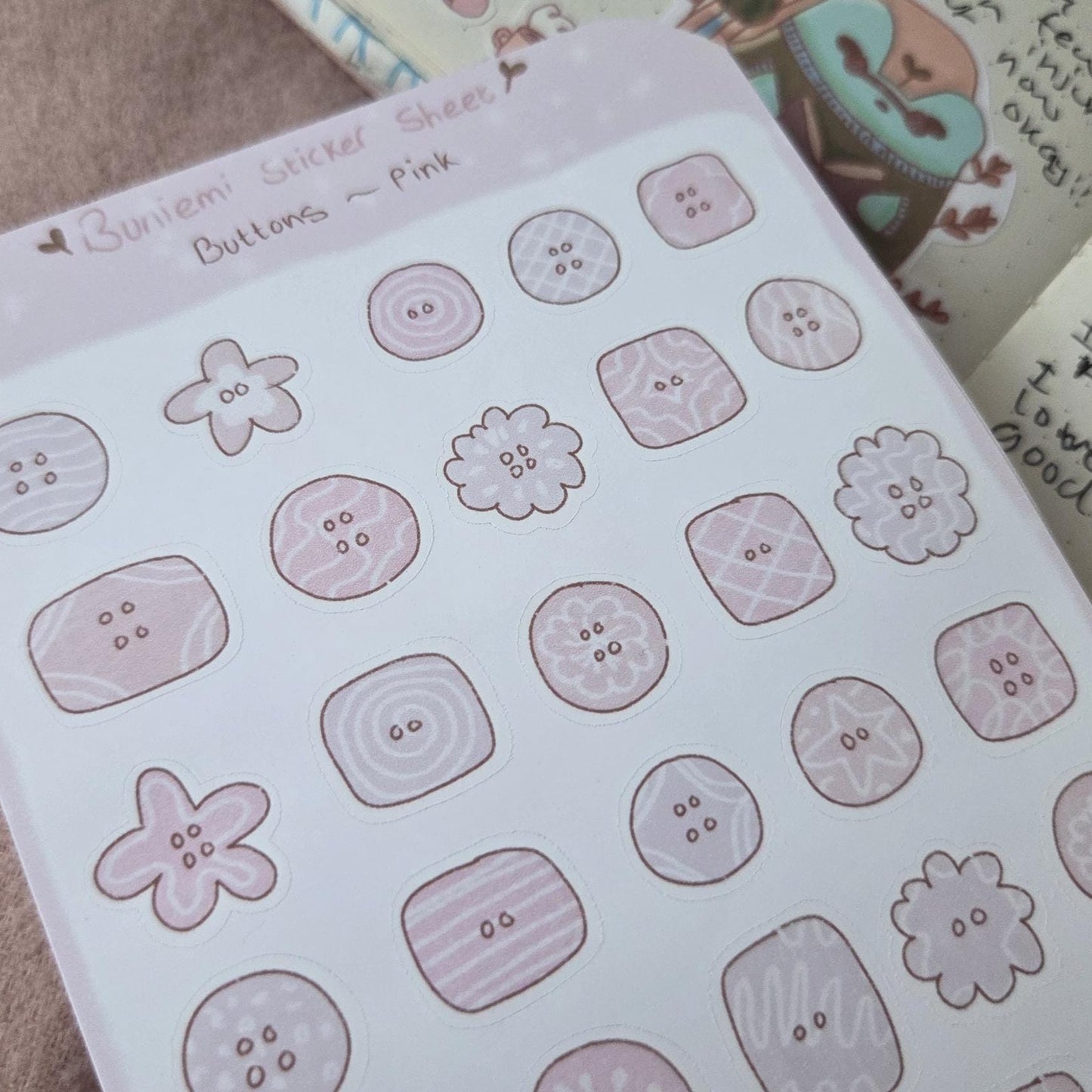 Pink Buttons Deco Stickers