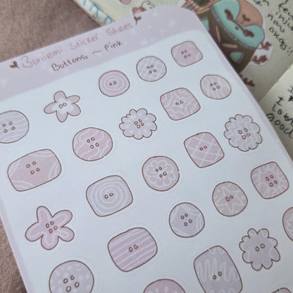 Pink Buttons Deco Stickers
