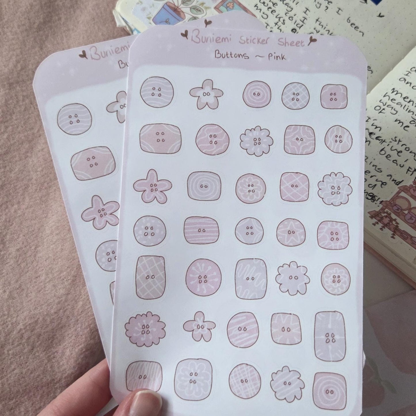 Pink Buttons Deco Stickers