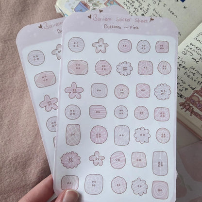 Pink Buttons Deco Stickers