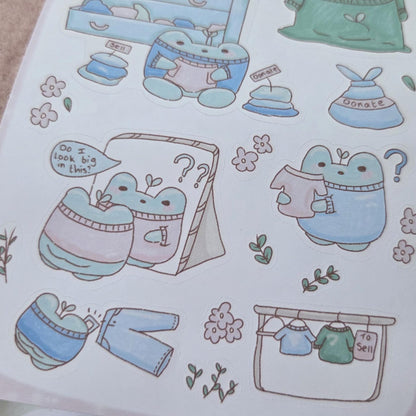 Donating Clothes sticker sheet