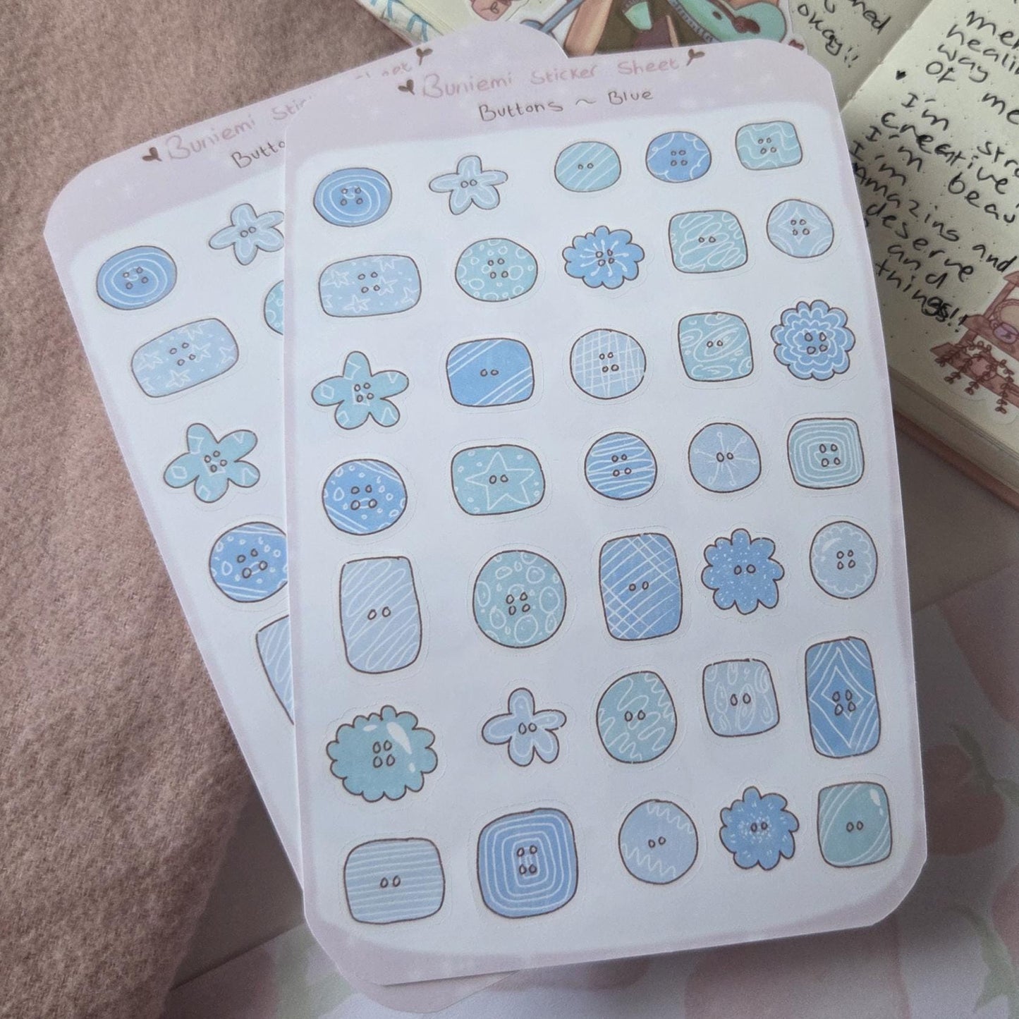 Blue Buttons Deco Stickers