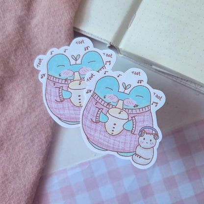 Saxophone Player Frog Sticker