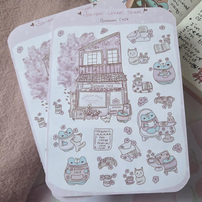 Blossom Café sticker sheet