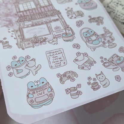 Blossom Café sticker sheet
