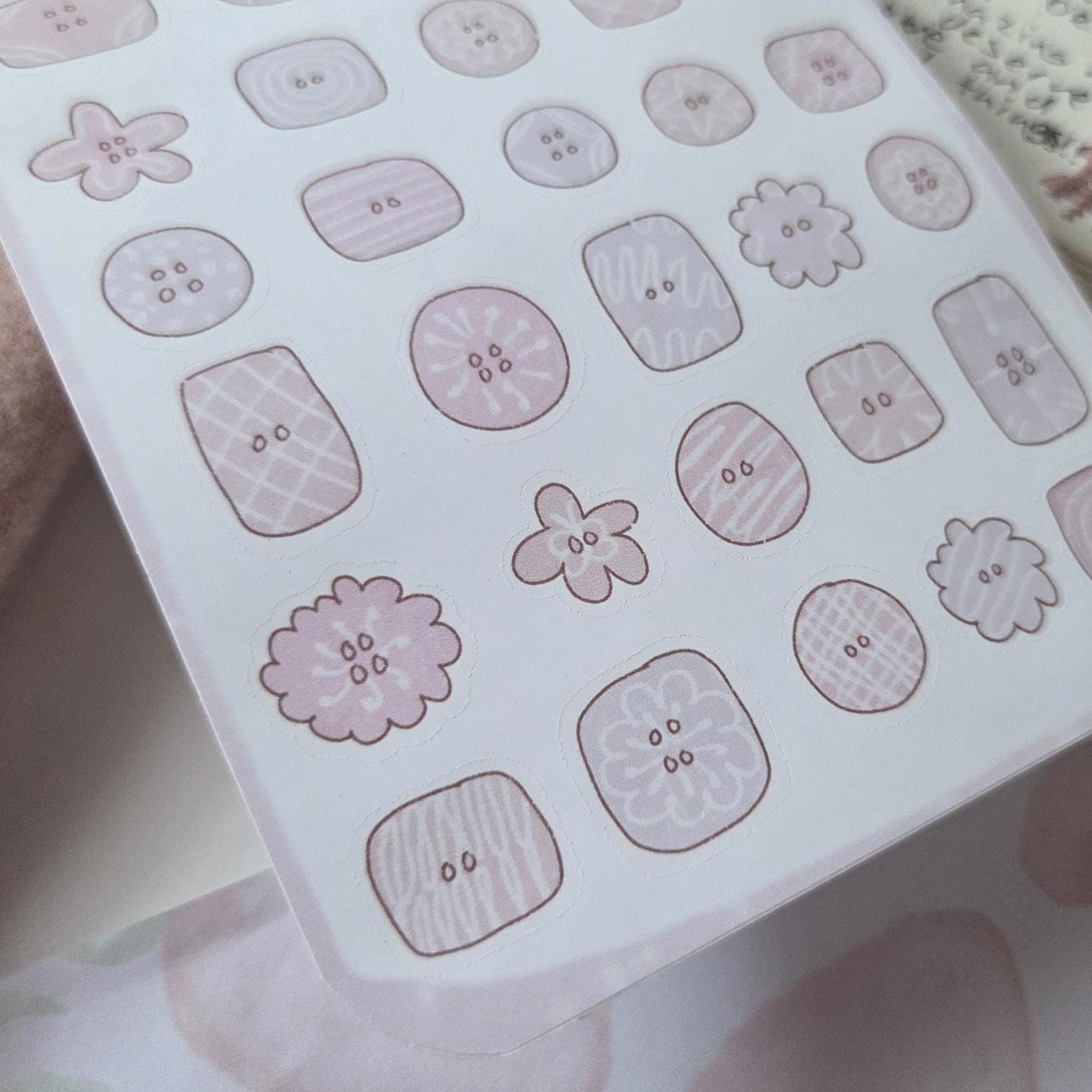 Pink Buttons Deco Stickers