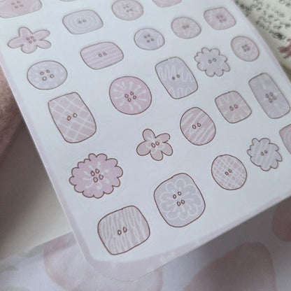 Pink Buttons Deco Stickers