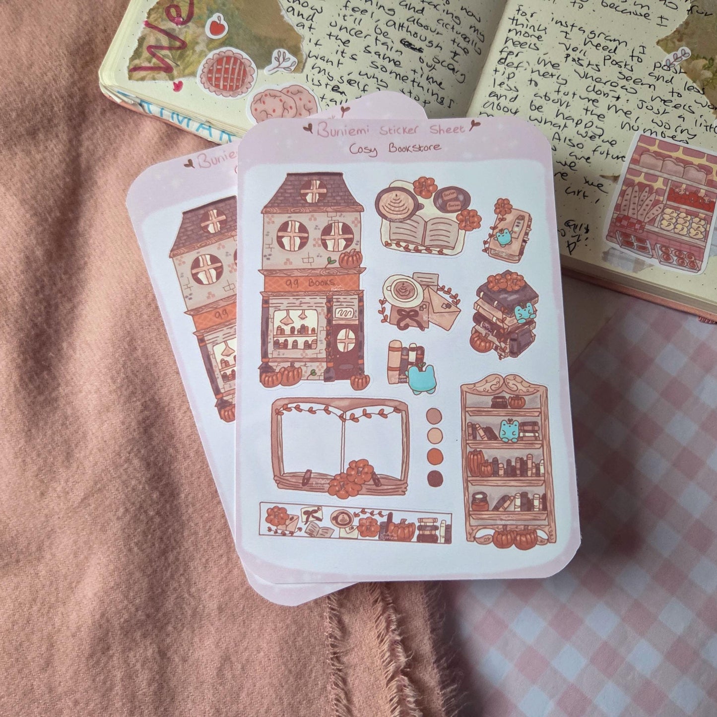 Cosy Bookstore sticker sheet