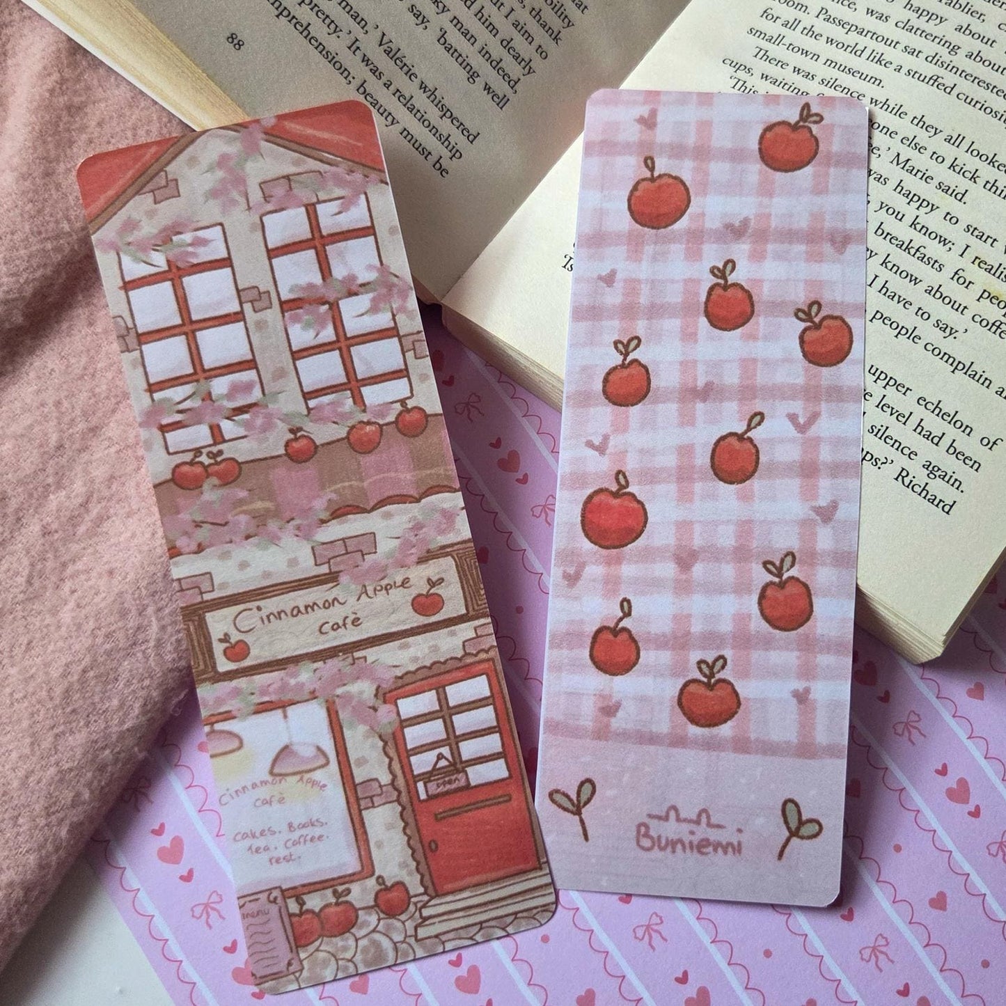 Cinnamon Apple Café Double-sided bookmark