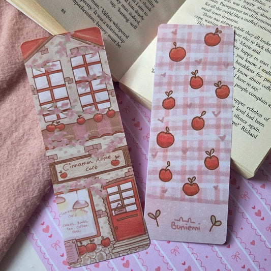 Cinnamon Apple Café Double-sided bookmark