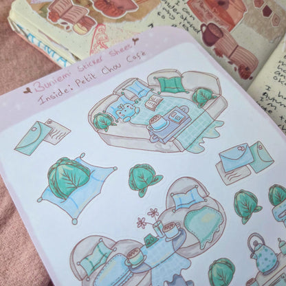 Interior of La Petit Chou Café Sticker Sheet