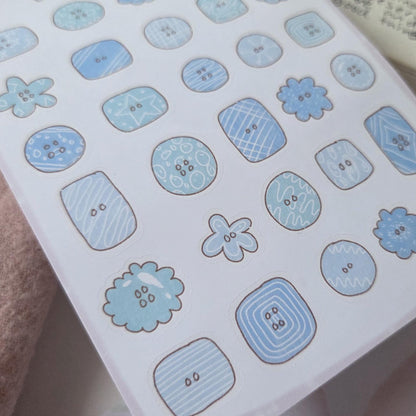 Blue Buttons Deco Stickers