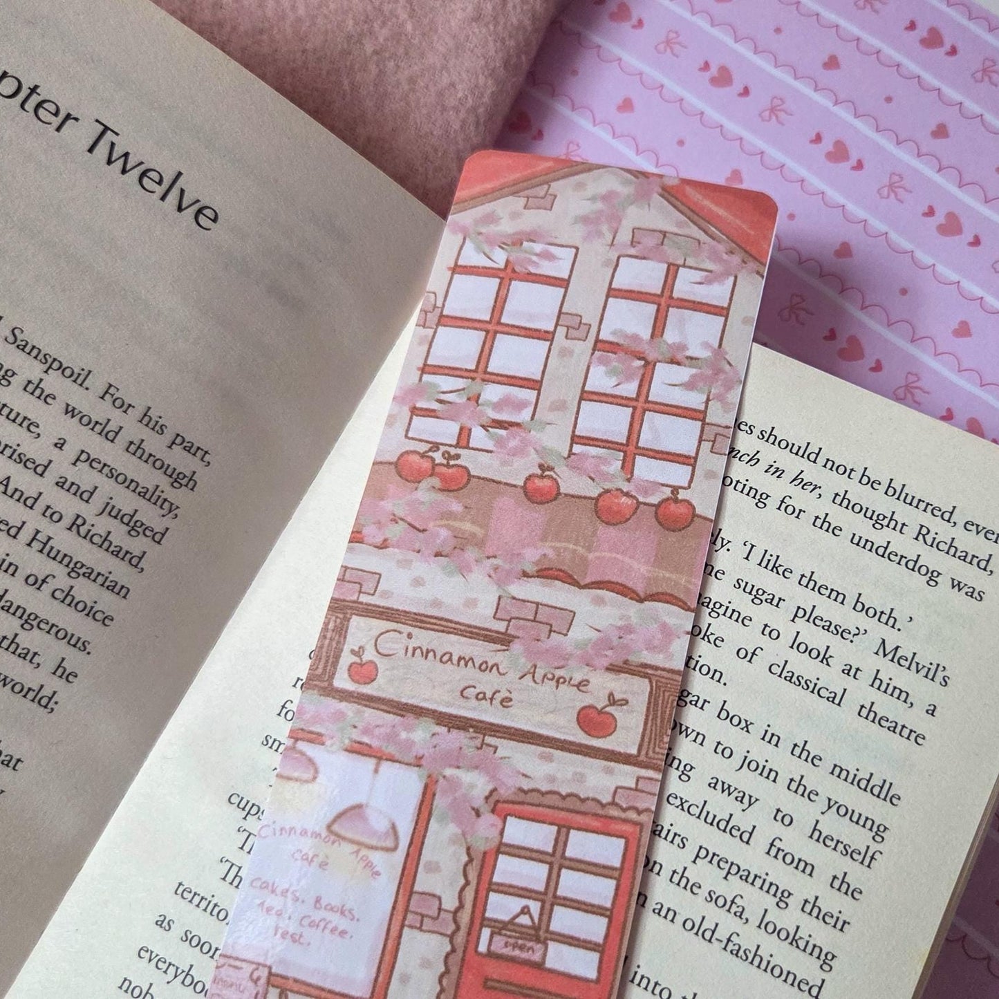 Cinnamon Apple Café Double-sided bookmark