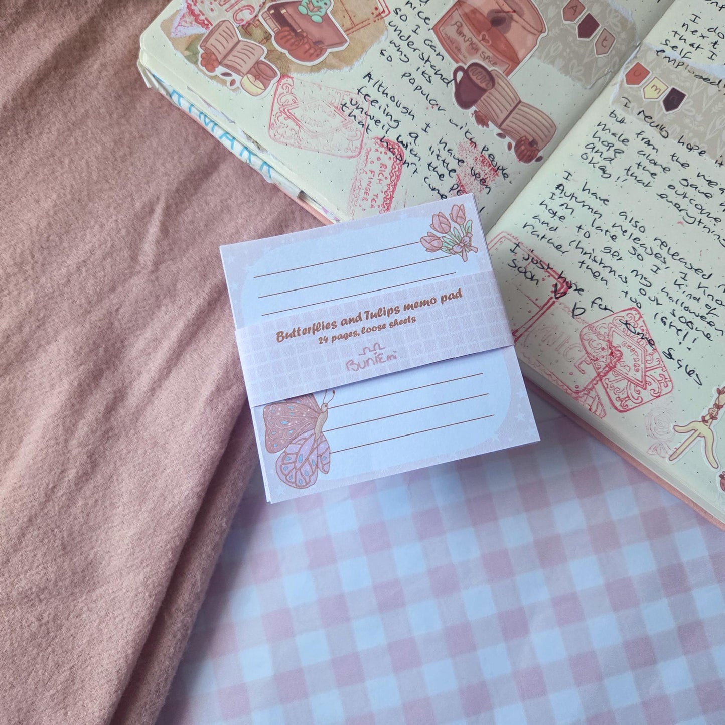 Butterfly and Tulips - Loose memo sheets