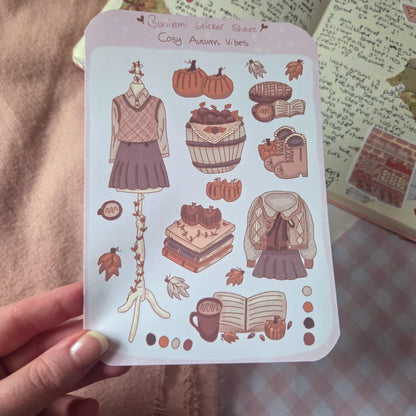 Cozy Autumnal Vibes sticker sheet