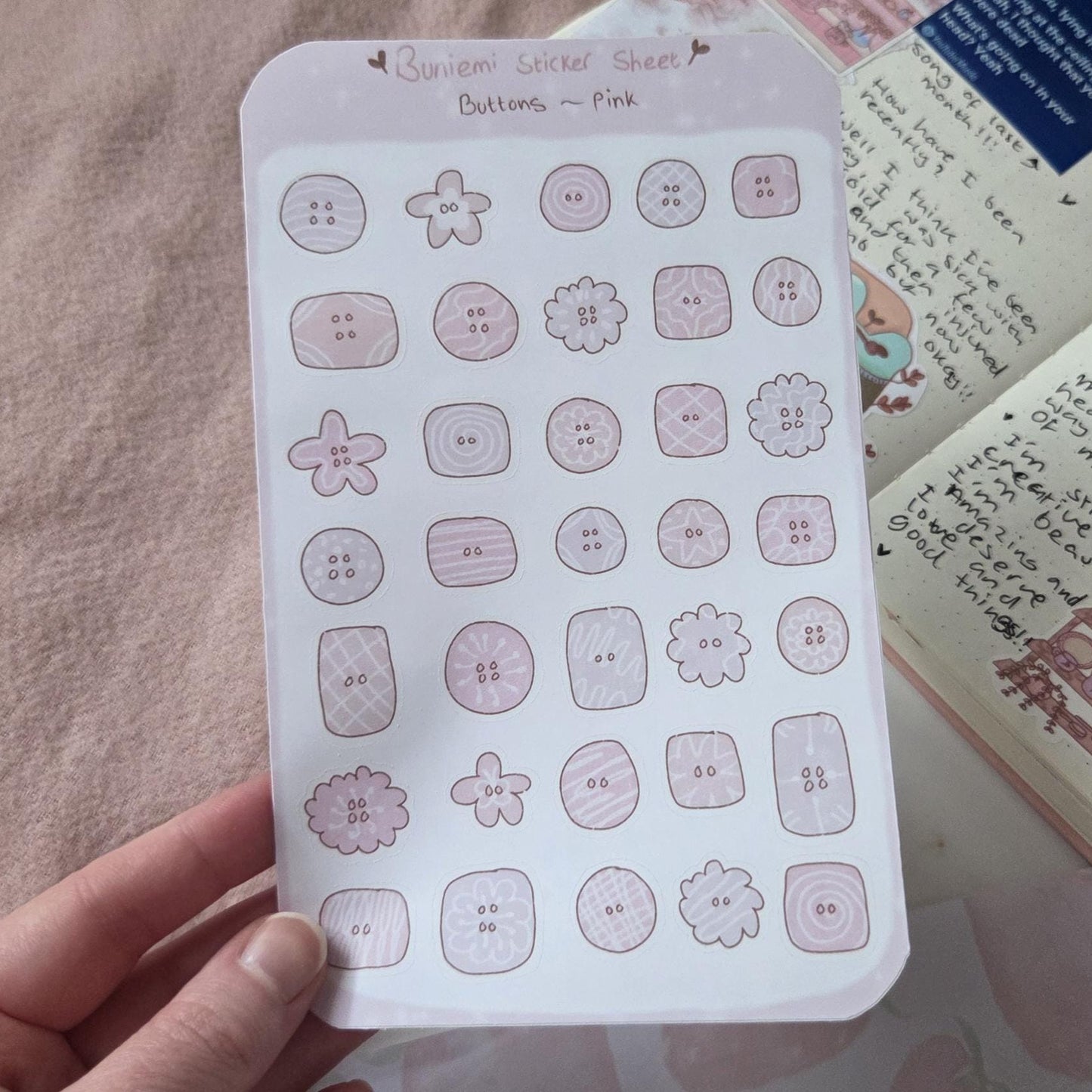 Pink Buttons Deco Stickers