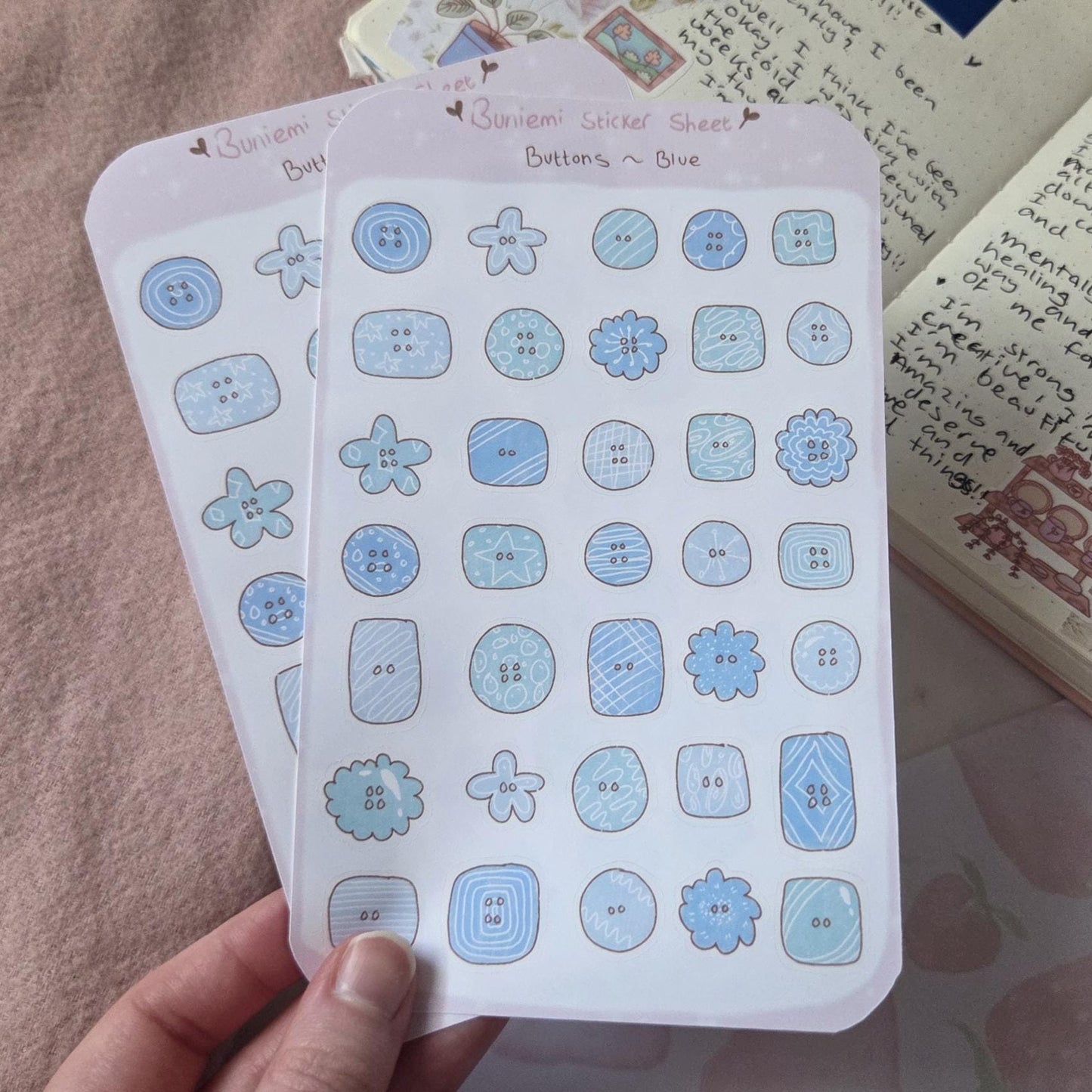 Blue Buttons Deco Stickers