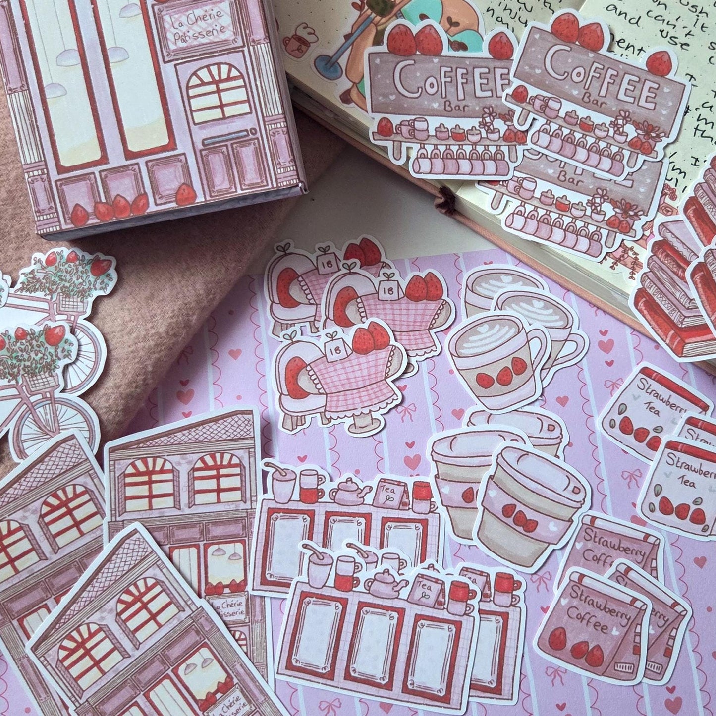Pastry Shop Sticker Box Set, 30 repeat stickers