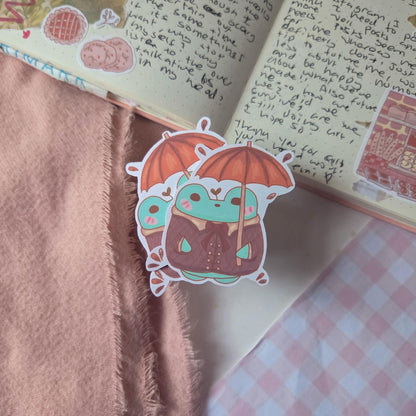 Rain Ready Frog Sticker