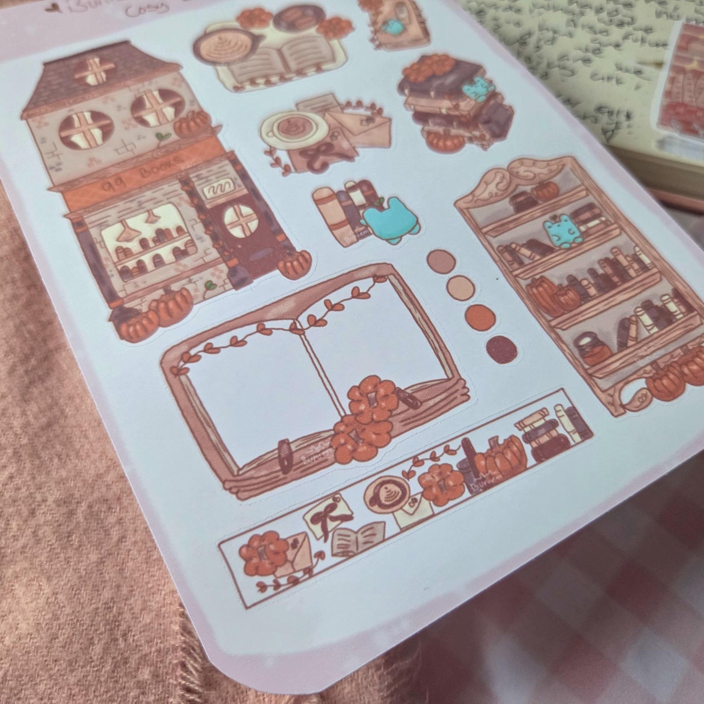 Cosy Bookstore sticker sheet