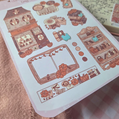 Cosy Bookstore sticker sheet