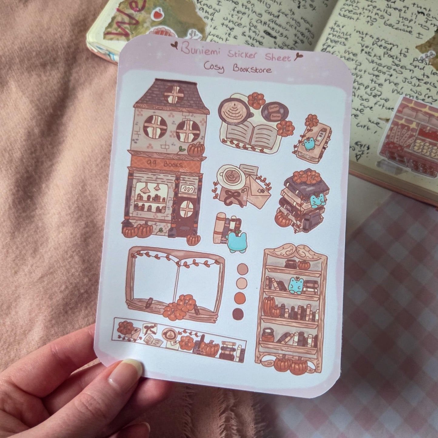 Cosy Bookstore sticker sheet