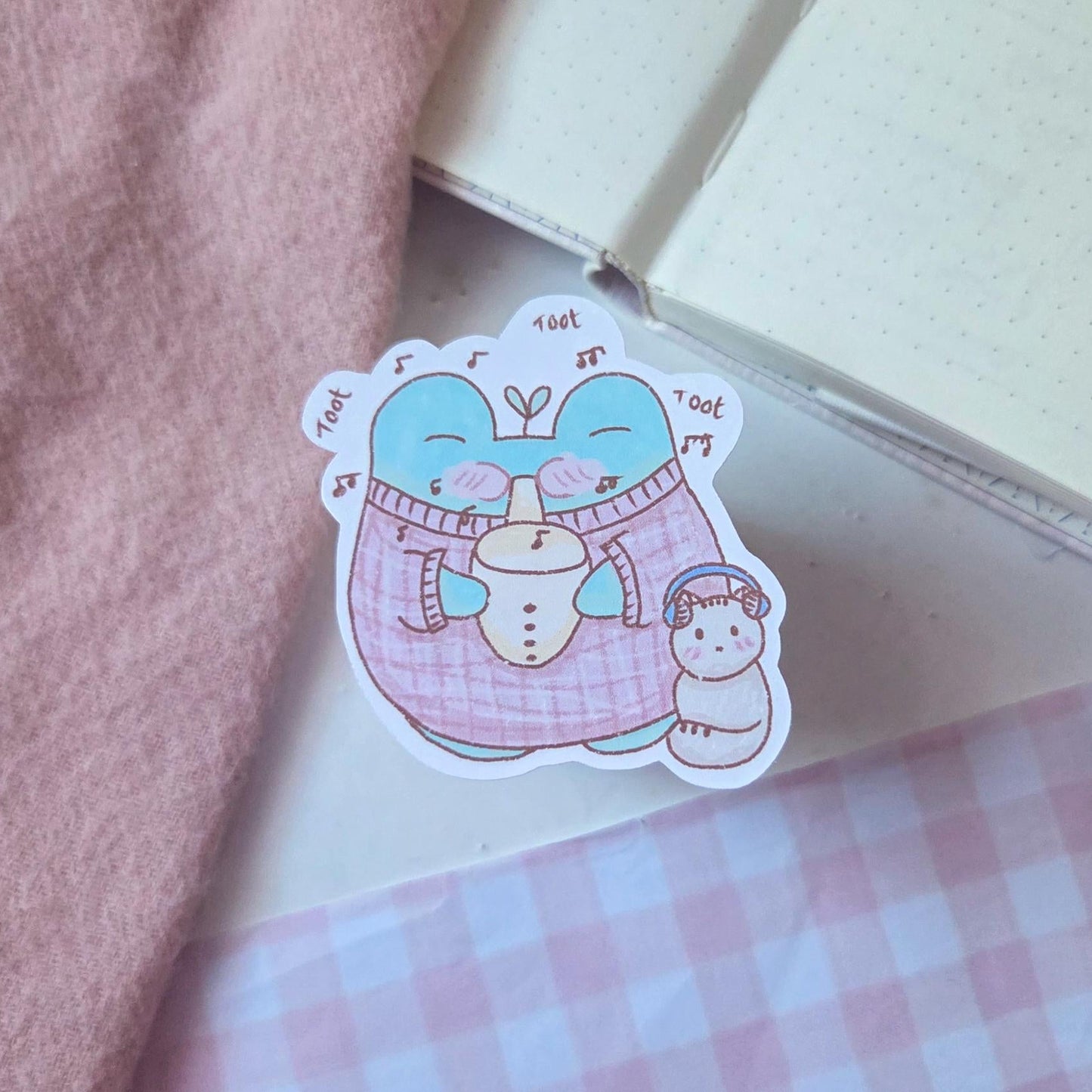 Saxophone Player Frog Sticker