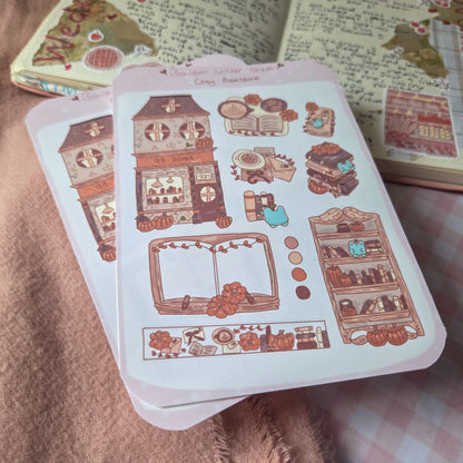 Cosy Bookstore sticker sheet