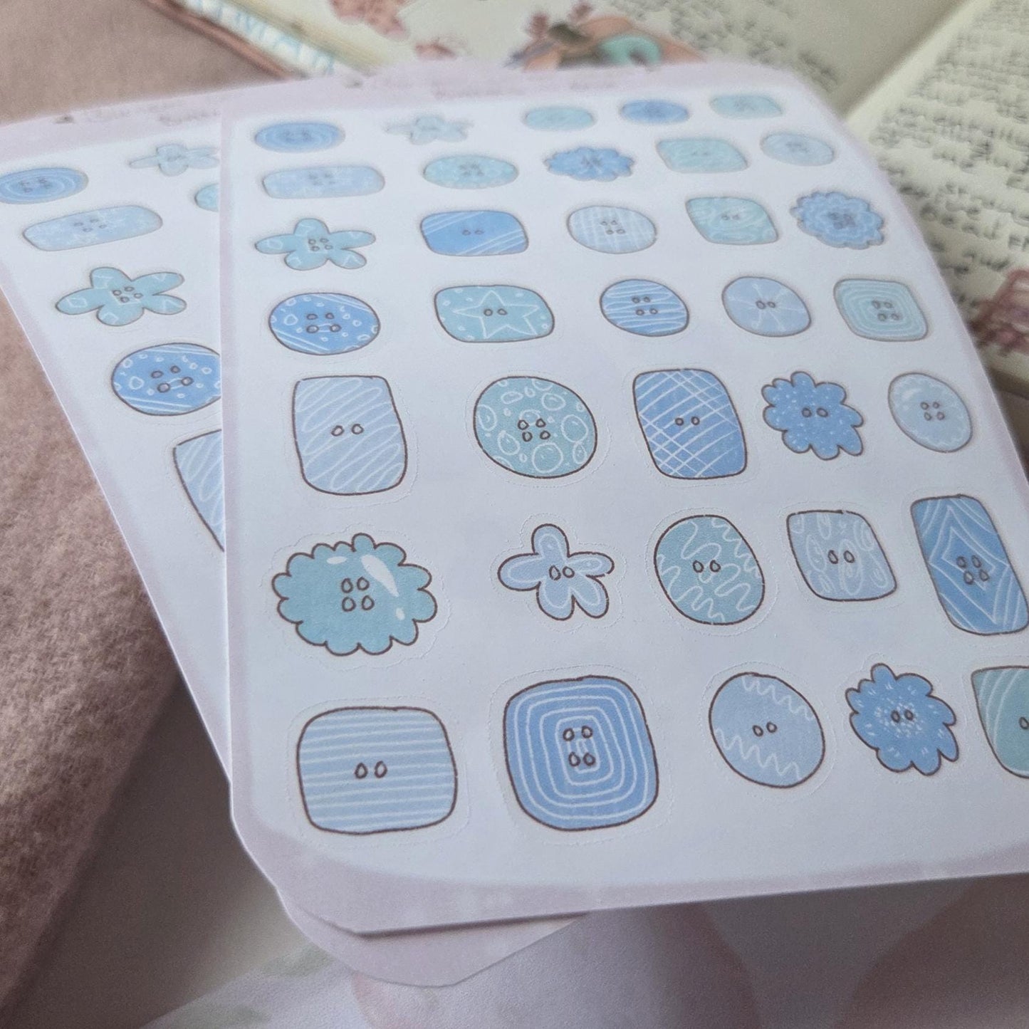 Blue Buttons Deco Stickers
