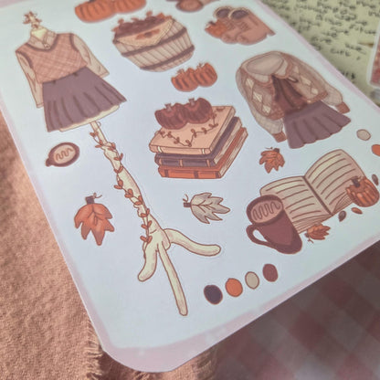 Cozy Autumnal Vibes sticker sheet