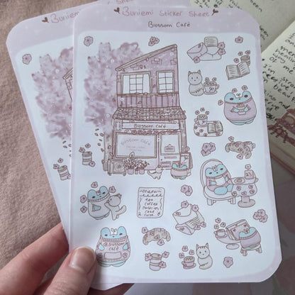 Blossom Café sticker sheet