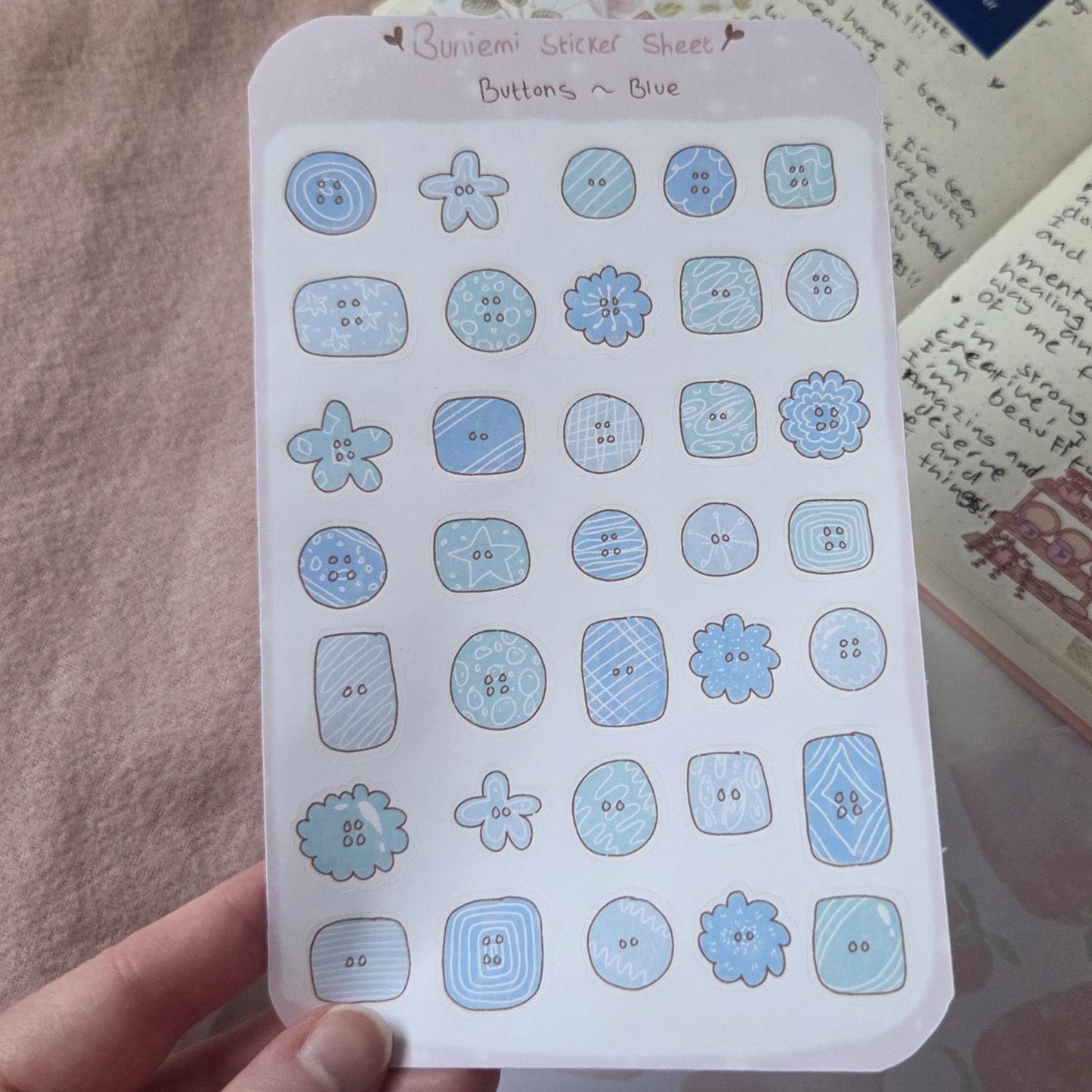 Blue Buttons Deco Stickers