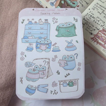 Donating Clothes sticker sheet