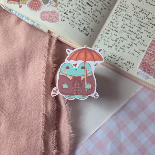 Rain Ready Frog Sticker