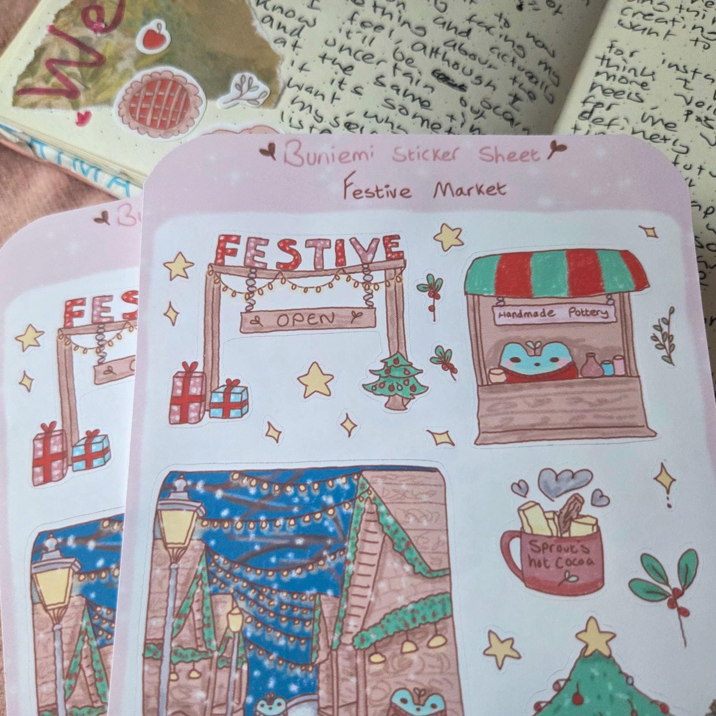 Festive Market sticker sheet